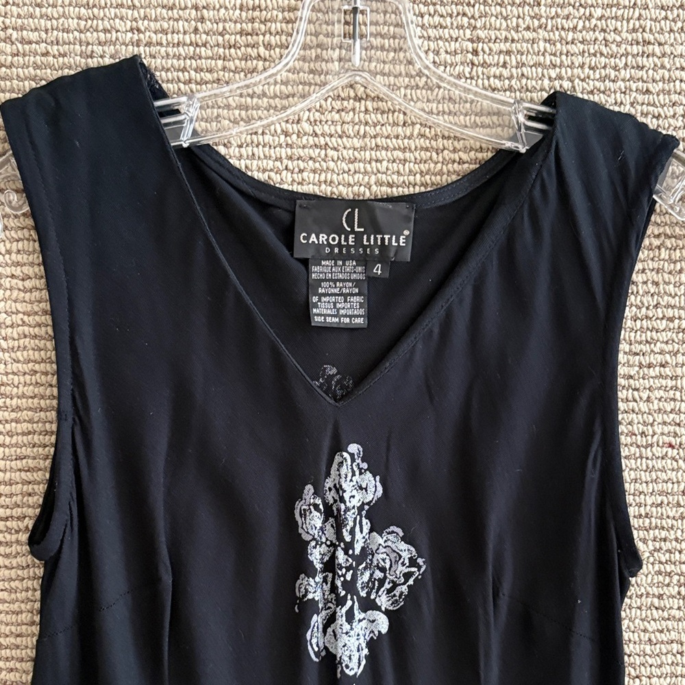 Carole Little Unique Vintage Black and White Floral Maxi Dress - Picture 9 of 15